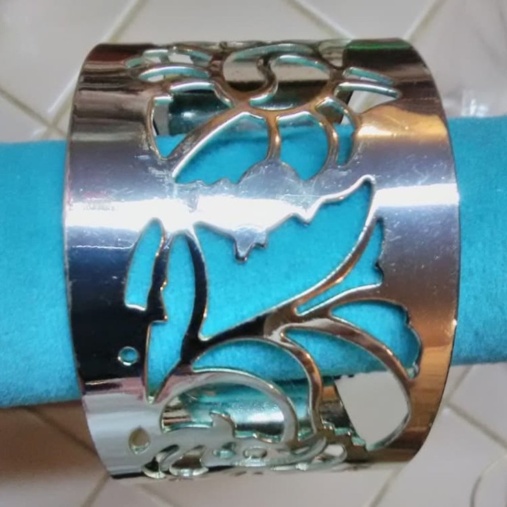 Silver Stenciled Cuff Bracelet